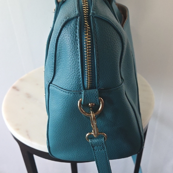 Ora Delphine Leather Teal Satchel - Picture 7 of 13